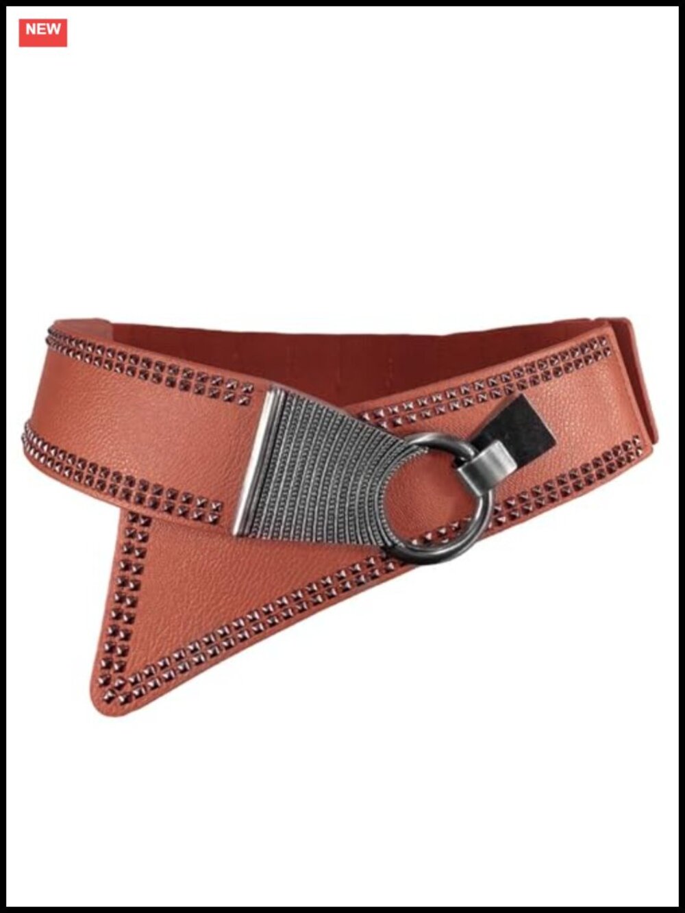 Vintage PU Leather Stretch Belt with Buckle for Women
